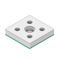 MODULAR SOLUTIONS PNEUMATIC PLATE 90MM X 90MM WITH GASKET 1/2" G THREADED CENTER THRU HOLE